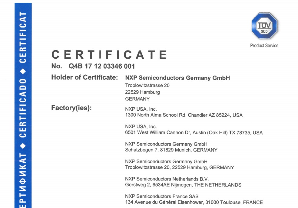Certified by TÜV- SUD for ISO 26262